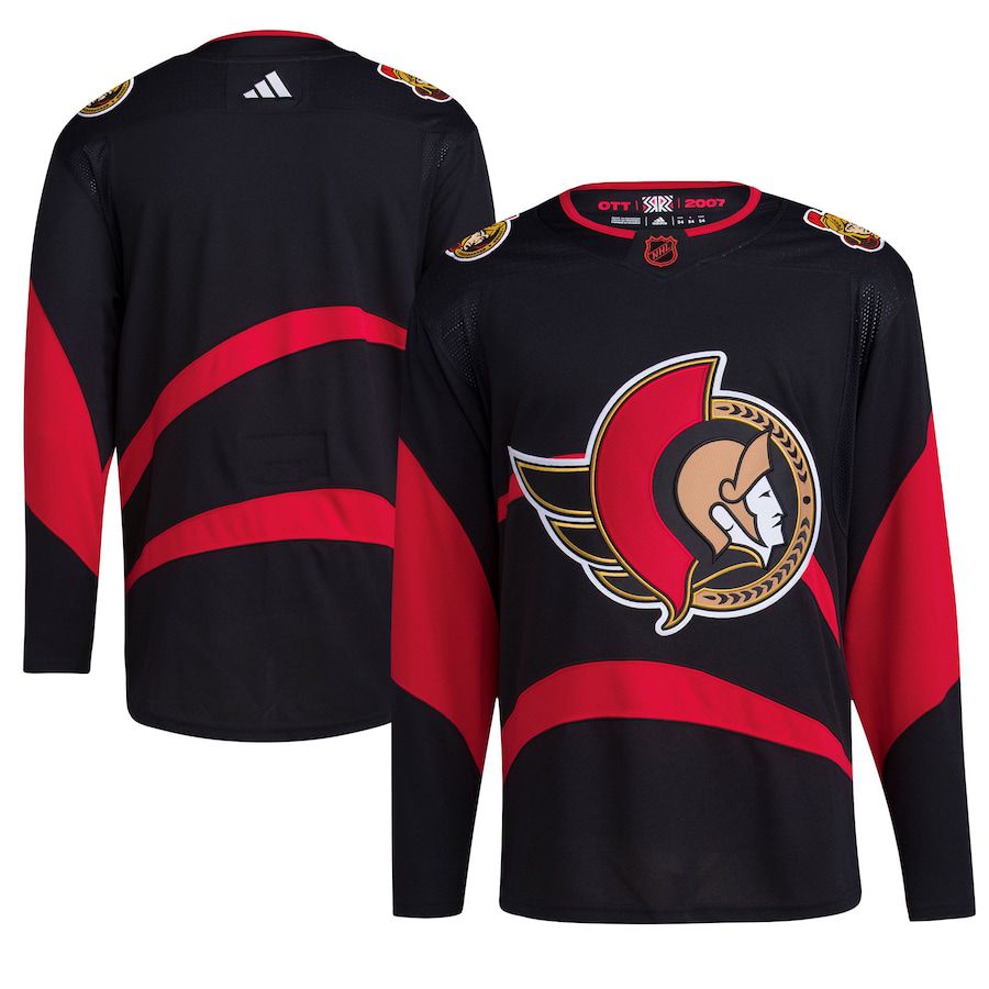 Men Ottawa Senators adidas Black Reverse Retro Authentic Blank NHL Jersey->ottawa senators->NHL Jersey
